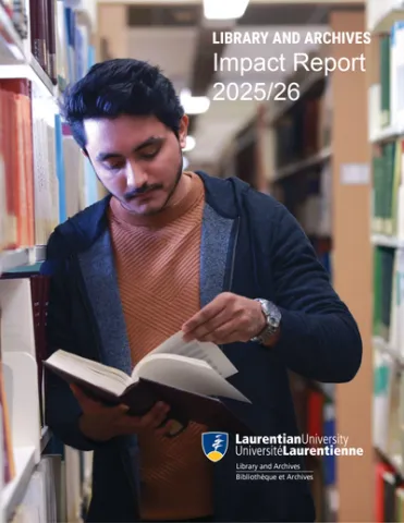 Cover of the report showing a man consulting a book