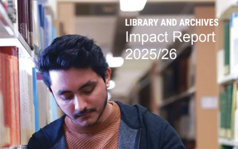 Cover of the report showing a man consulting a book